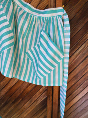 Angie's aqua striped apron