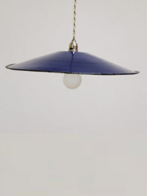 Sabella's blue enamel hanging light