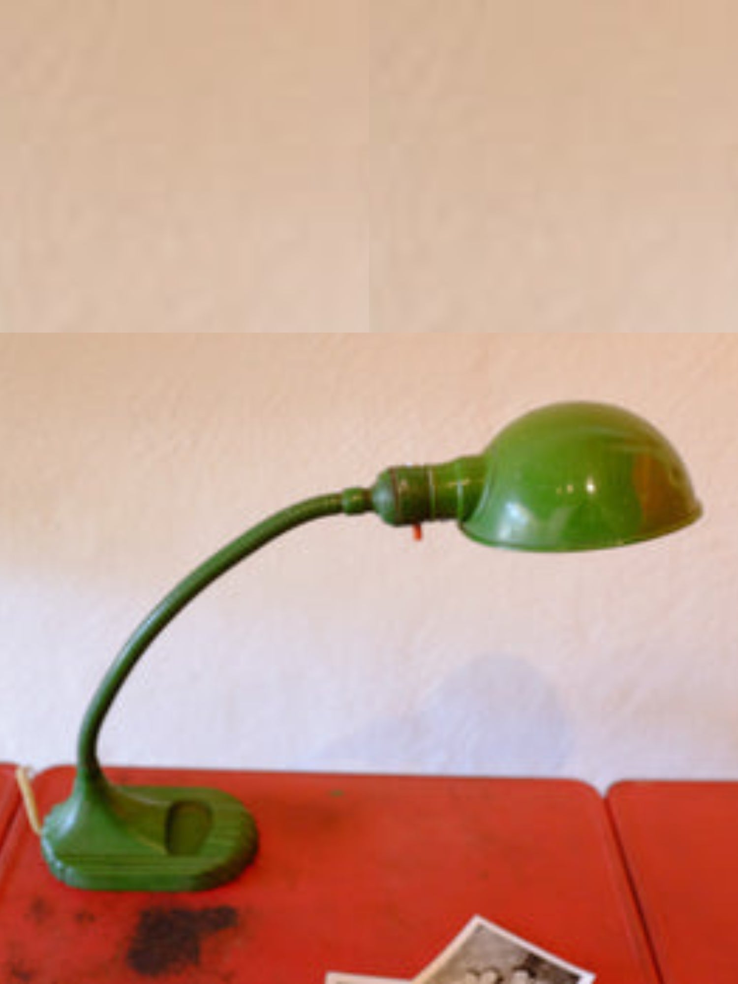 Hatcher's green desk lamp