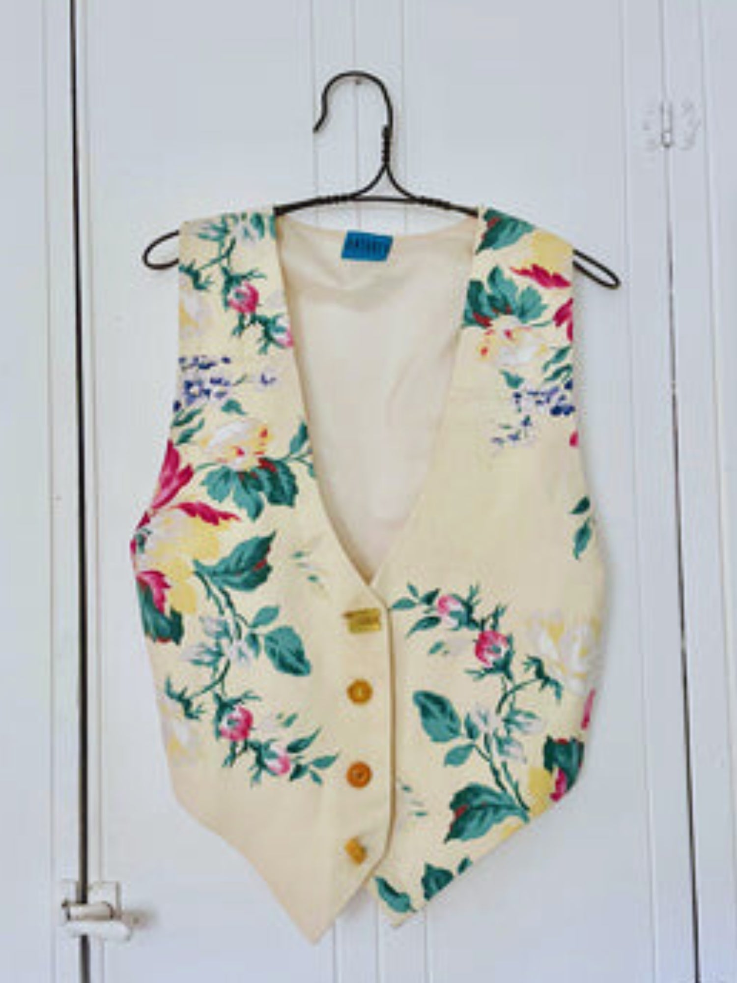 Cheli's floral vintage curtain vest