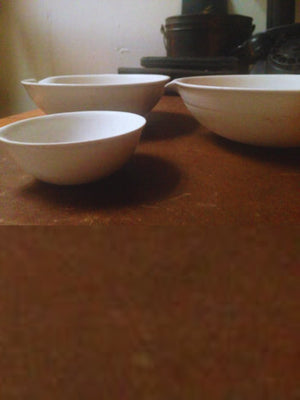 Derek's three vintage chemical bowls