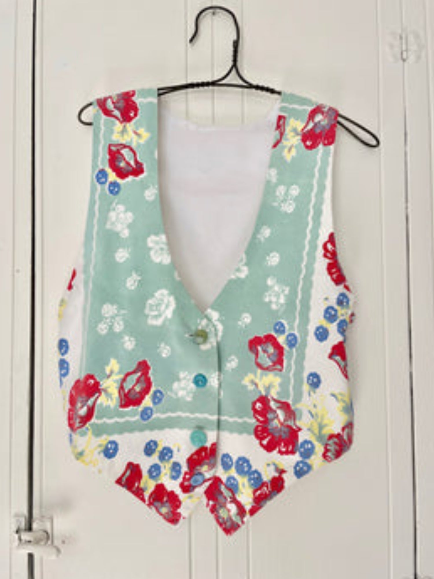 Fanny's vintage floral curtain vest