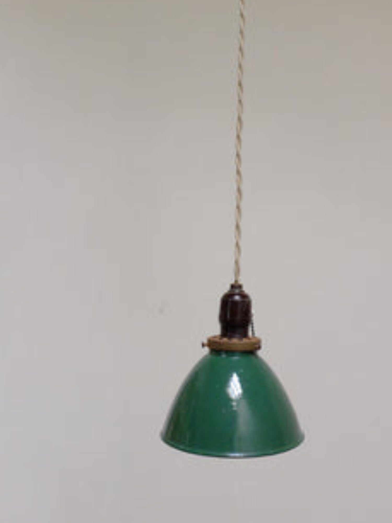 Pete's green enamel pendent light