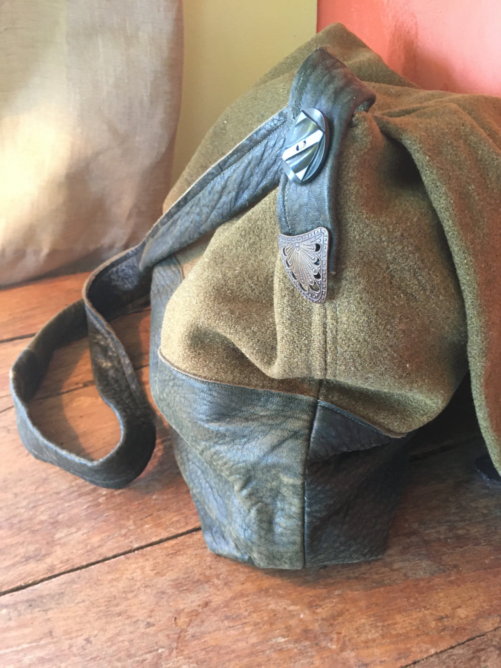 Geli's army blanket trek bag