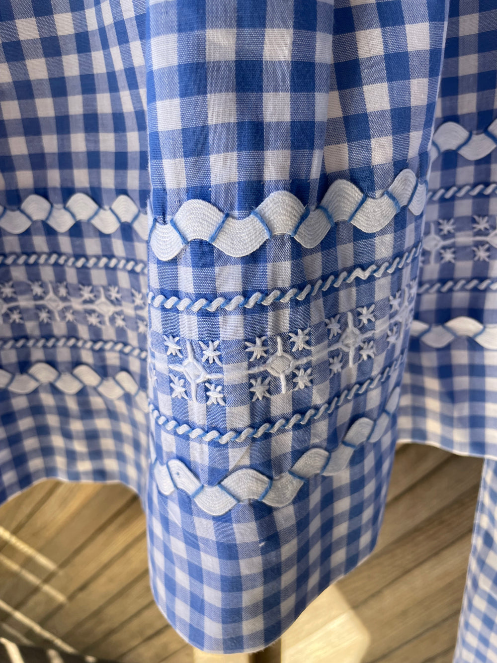 Vintage gingham cross stitch apron