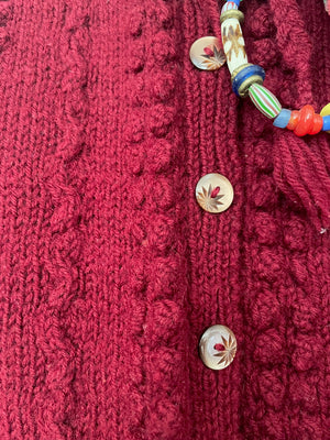 Rosie's burgundy sweater vest