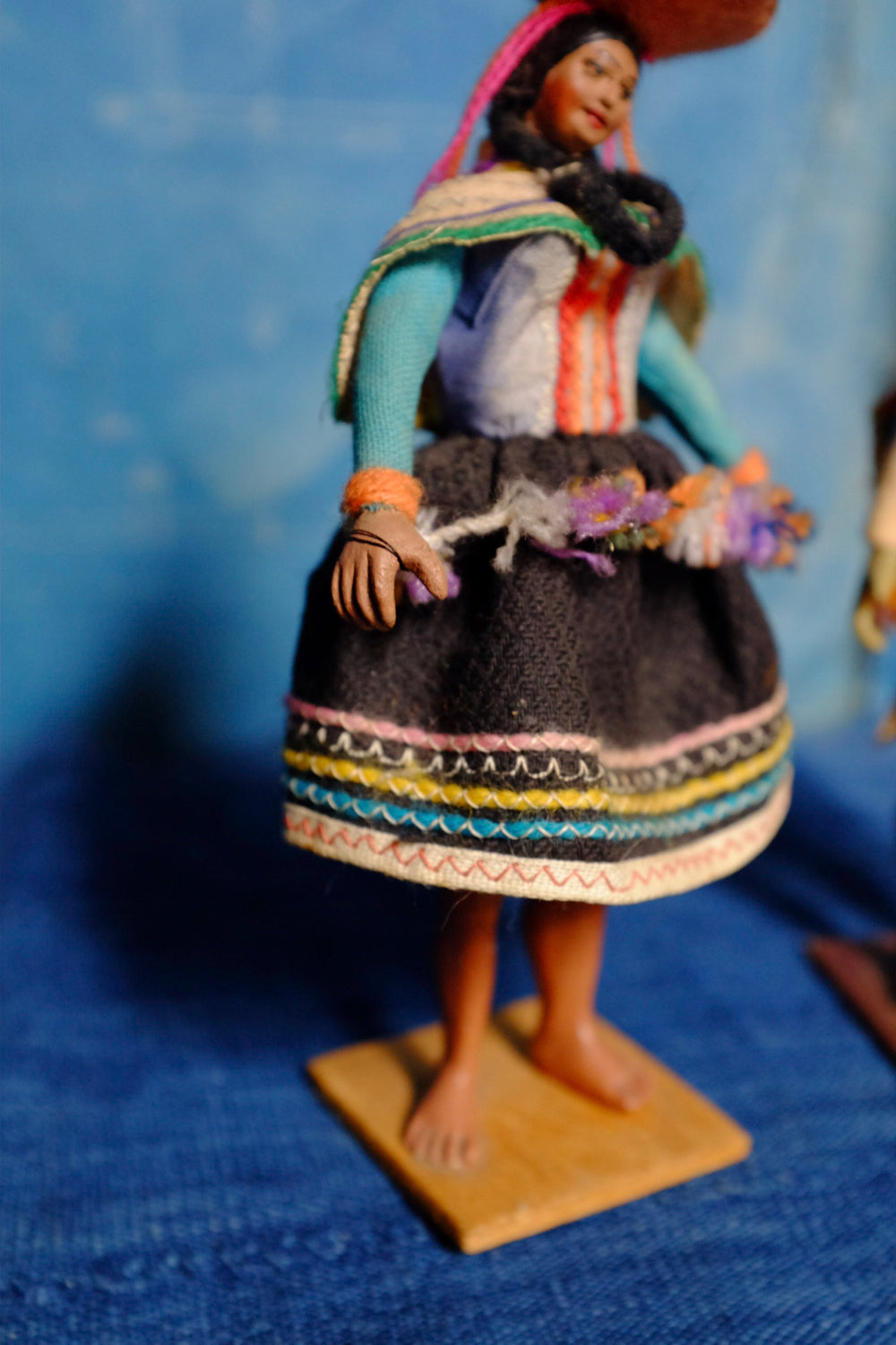 Heather's  two vintage Peruvian folk dolls