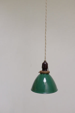 Pete's green enamel pendent light