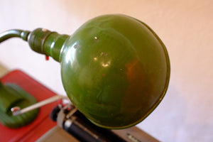 Hatcher's green desk lamp