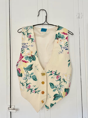 Cheli's floral vintage curtain vest