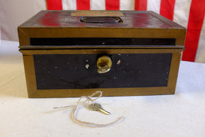 Victoria's black metal lock box w keys