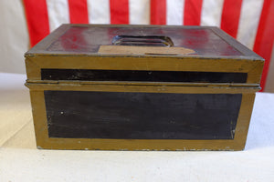 Victoria's black metal lock box w keys