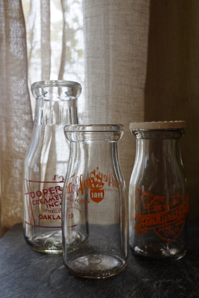 Vintage outlet milk bottles