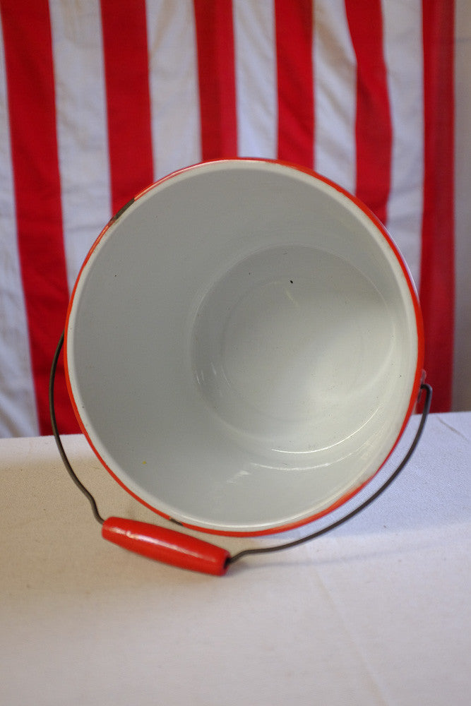 Richard's Red and White Enamel Pail