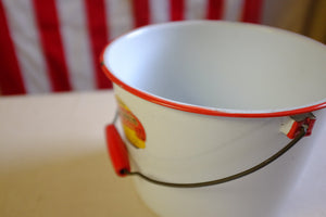 Richard's Red and White Enamel Pail