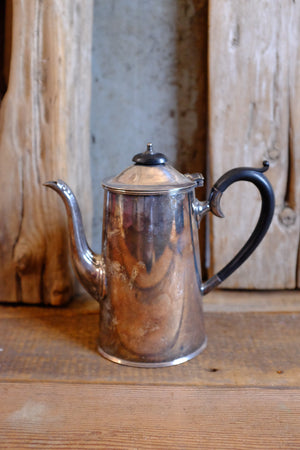 Vintage Sheffield coffee set with coffee pot, sugar and creamer.